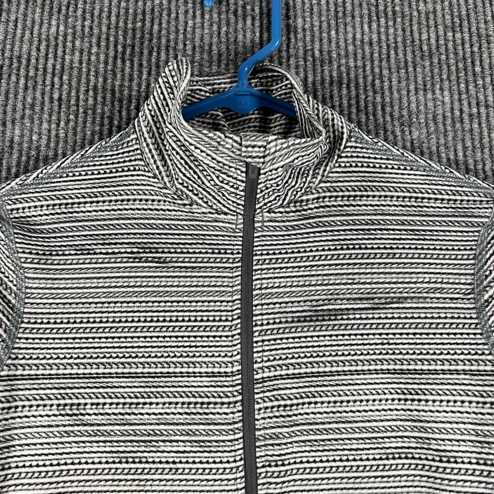 Nike Shirt Womens Small Gray Striped Long Sleeve 1/4 Zip Mock Neck Pullover